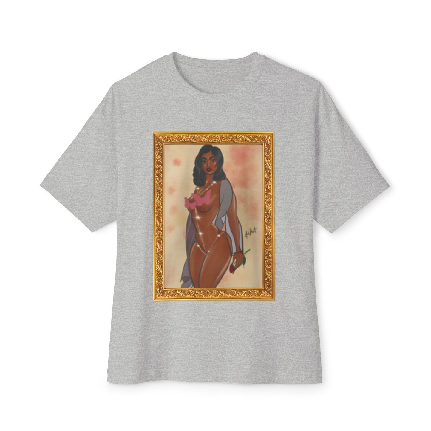 Clair de lune et une rose - Unisex Oversized Boxy Tee
