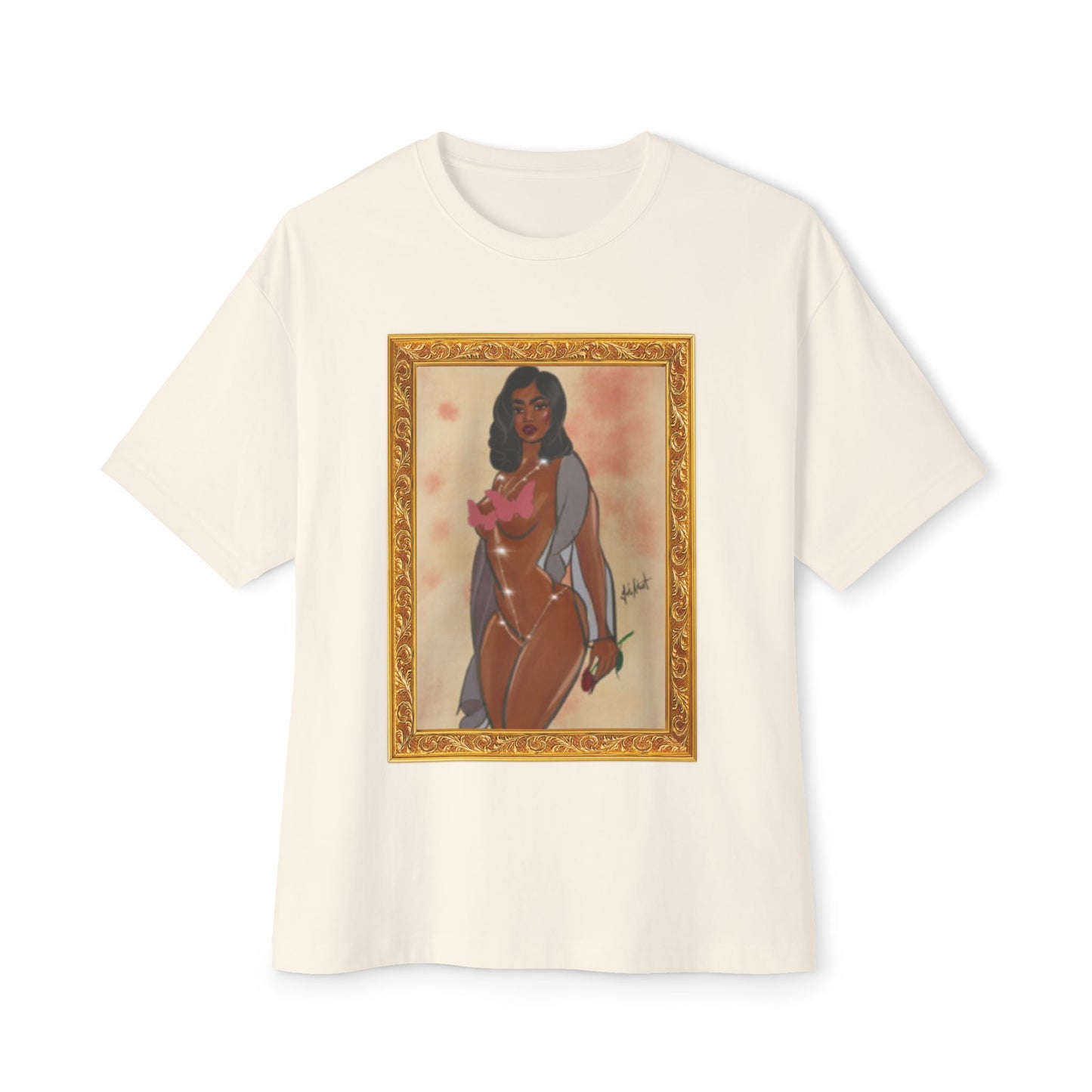 Clair de lune et une rose - Unisex Oversized Boxy Tee