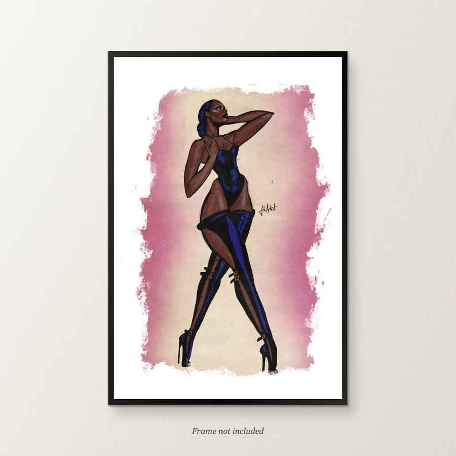 Goddess Energy — 16 × 24 inch framed styling mockup. Frame not included.
