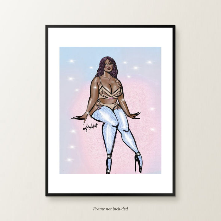 Shine Bright Poster — 12 × 16 inch framed styling mockup. Frame not included.