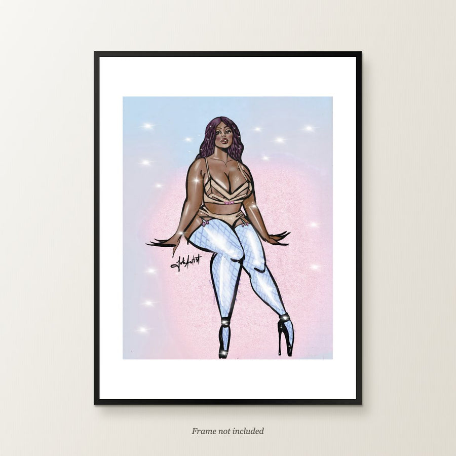 Shine Bright Poster — 12 × 16 inch framed styling mockup. Frame not included.