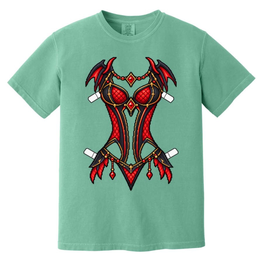 Dragonblood revised pixel-art front on Comfort Colors CC1717