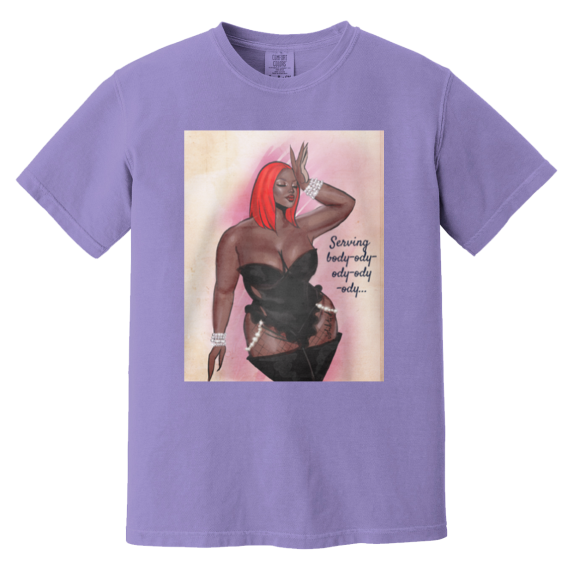 Serving body-ody-ody! - Comfort Colors 1717 - Violet - exact saved CustomCat production render