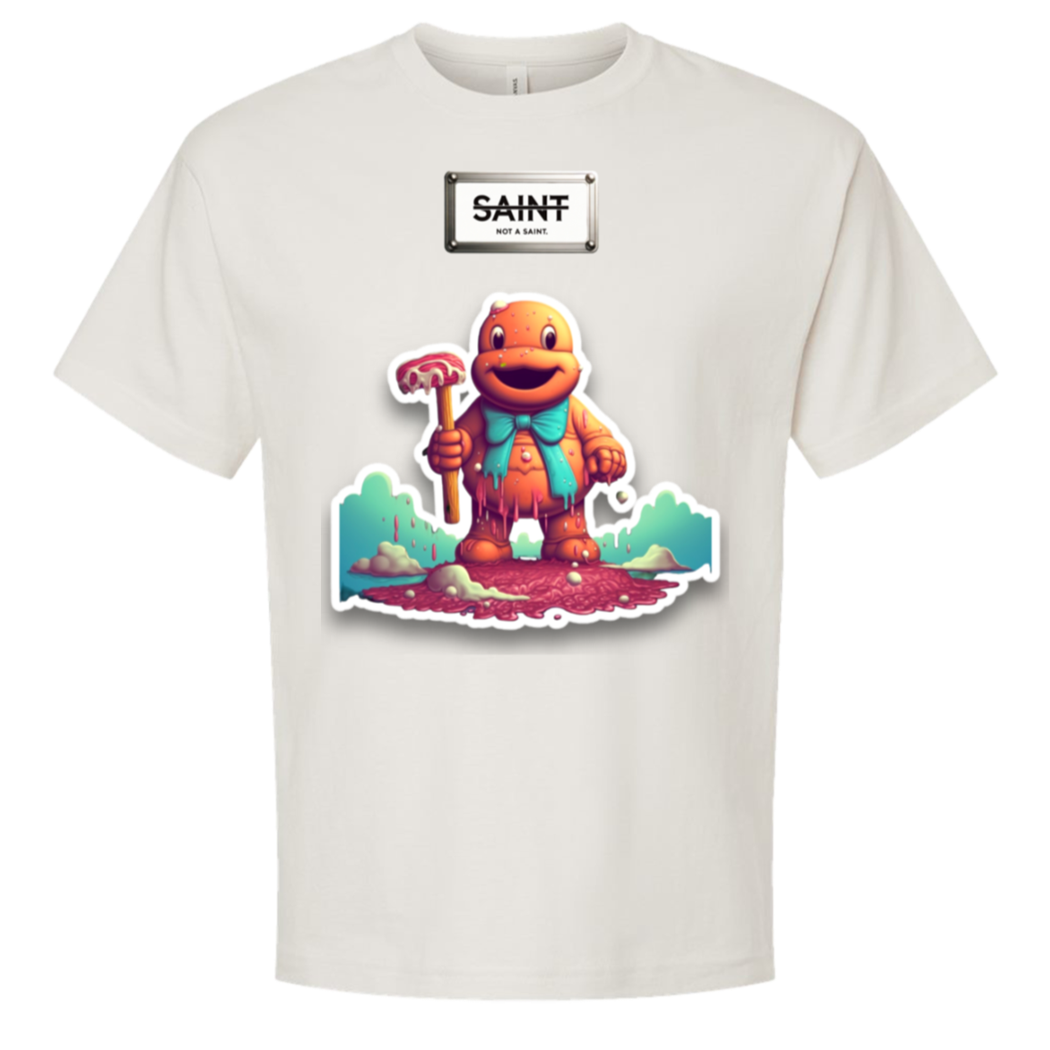 Candy Skull Crusher oversized tee in Vintage White