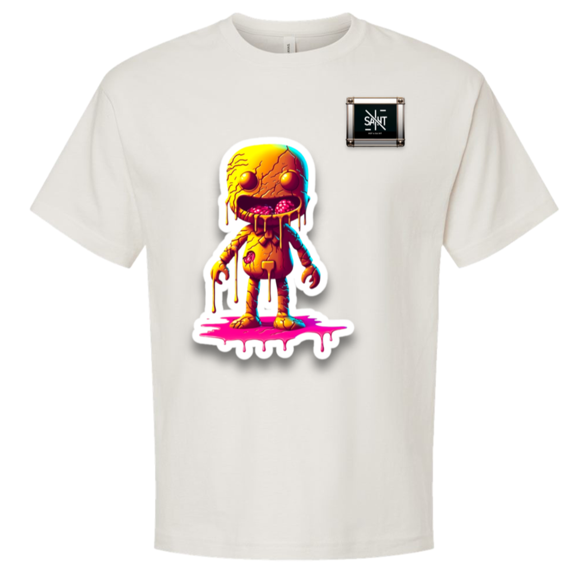 Gingerbread Zombie oversized tee in Vintage White