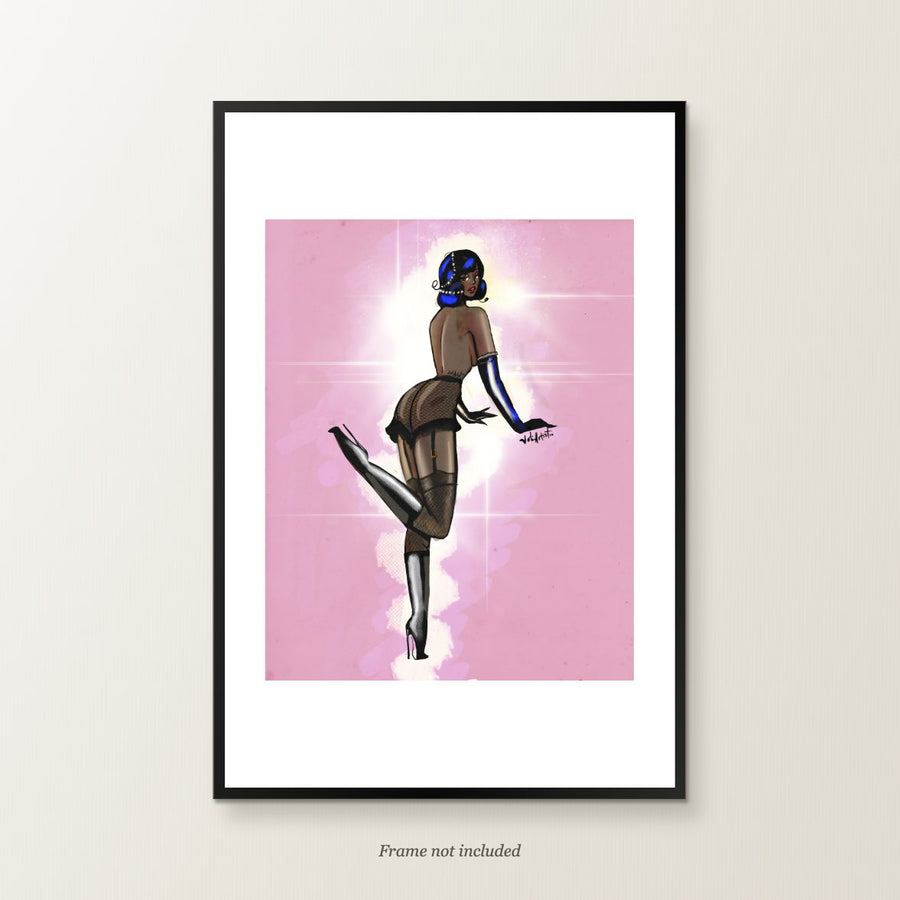 Flirt Harder — 12 × 18 inch framed styling mockup. Frame not included.
