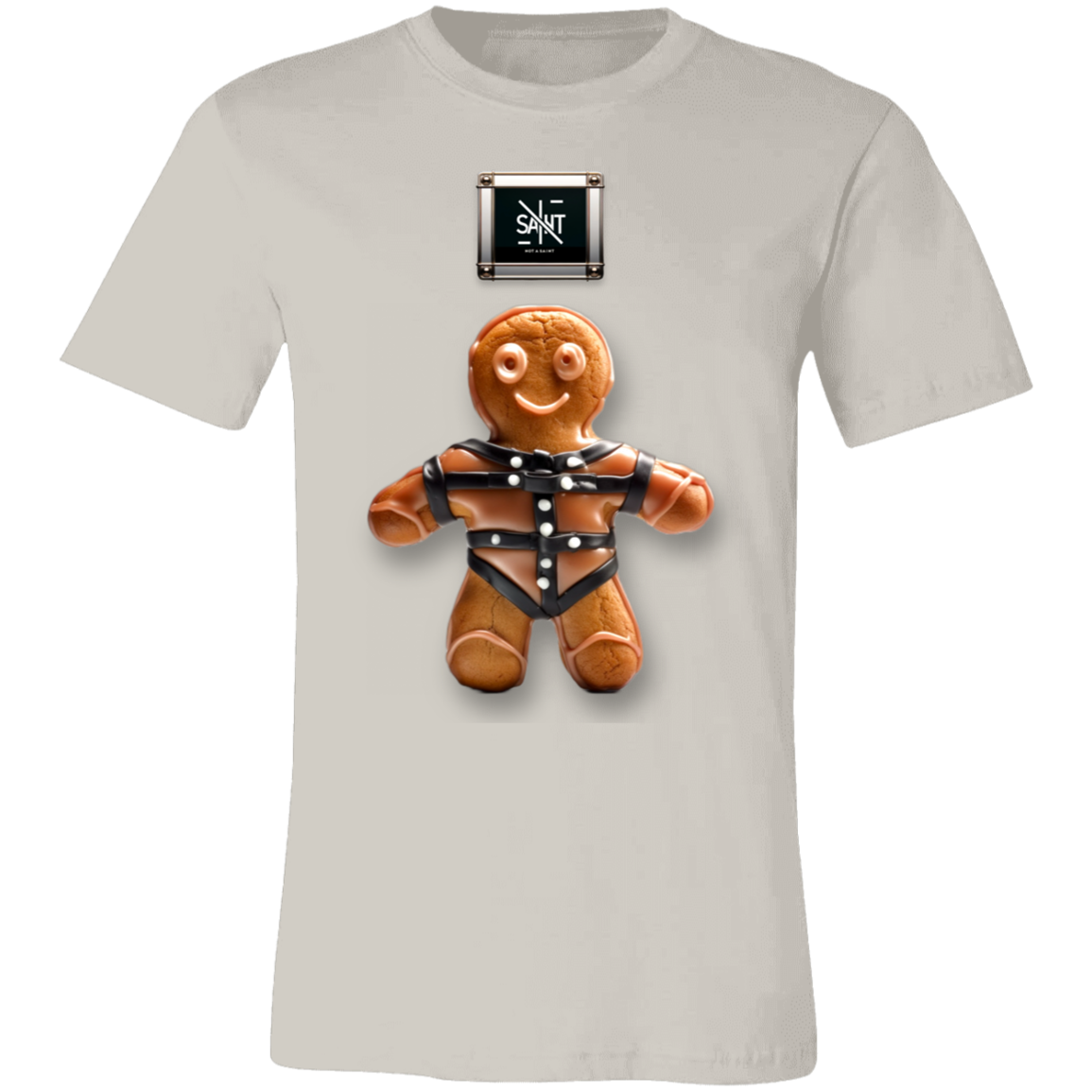 Cinna-Man in Chains™ — regular Bella + Canvas 3001C tee — Vintage White