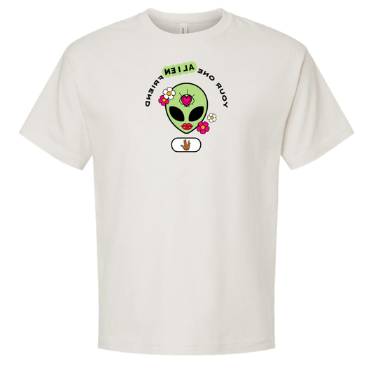 Your One Alien Friend — Bella + Canvas 3010 oversized tee — Vintage White