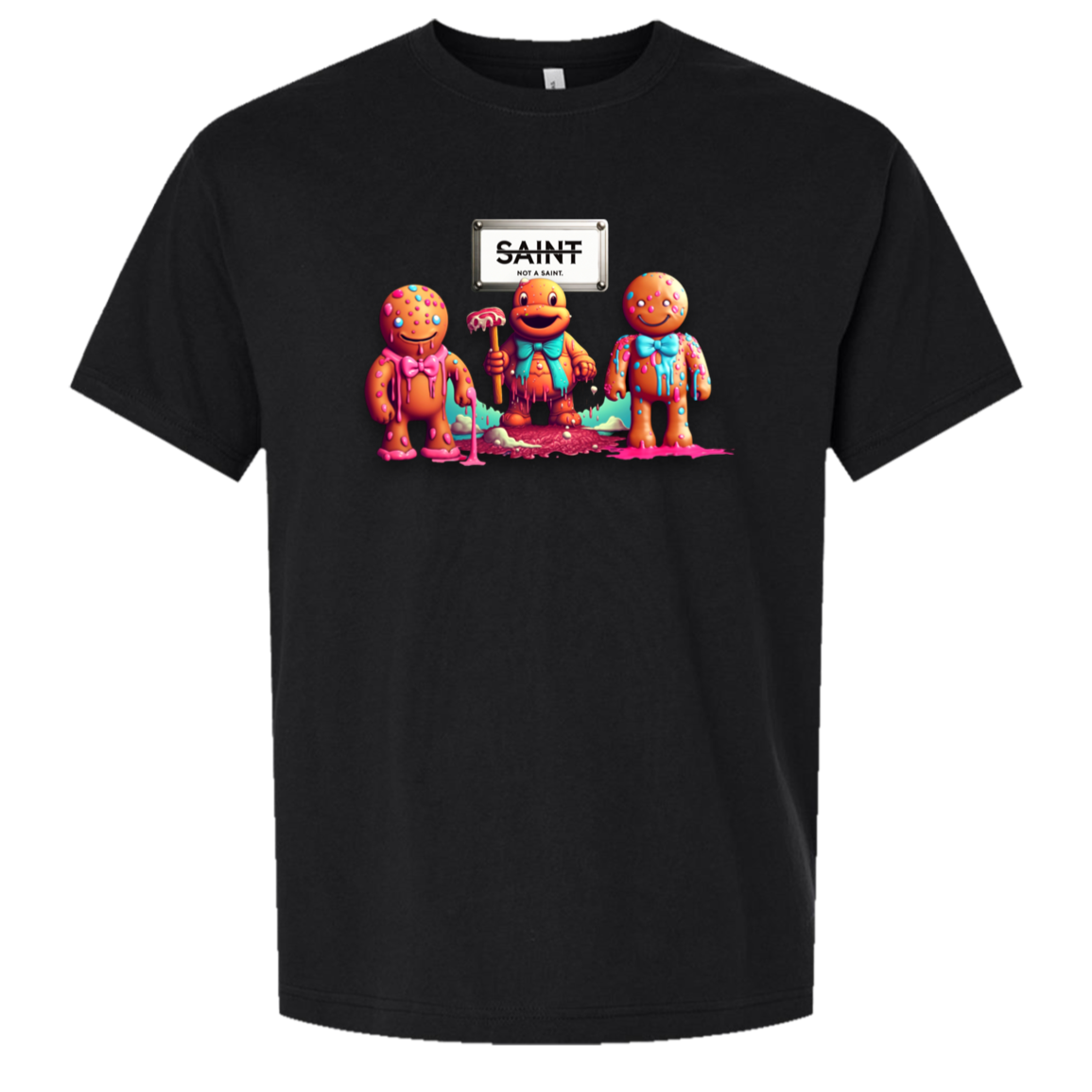 Morning After - “Baking Bad Gang” Oversized Tee (Not a Saint™) — Black