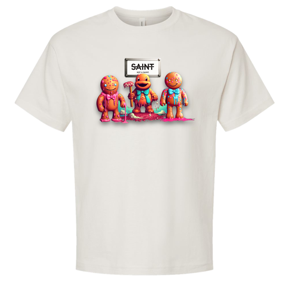 Morning After - “Baking Bad Gang” Oversized Tee (Not a Saint™) — Vintage White