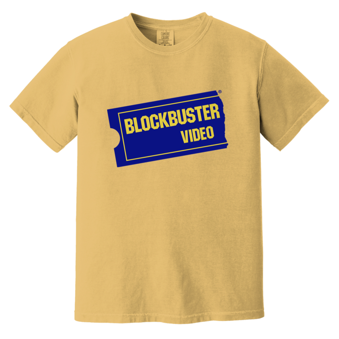 Blockbuster — Mustard Comfort Colors1717, actual CustomCat print placement