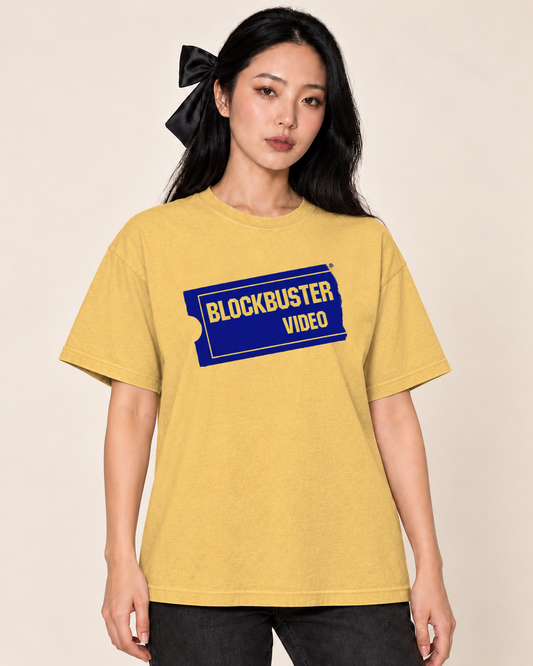 Blockbuster Video — Mustard Comfort Colors1717 on Treattees studio model