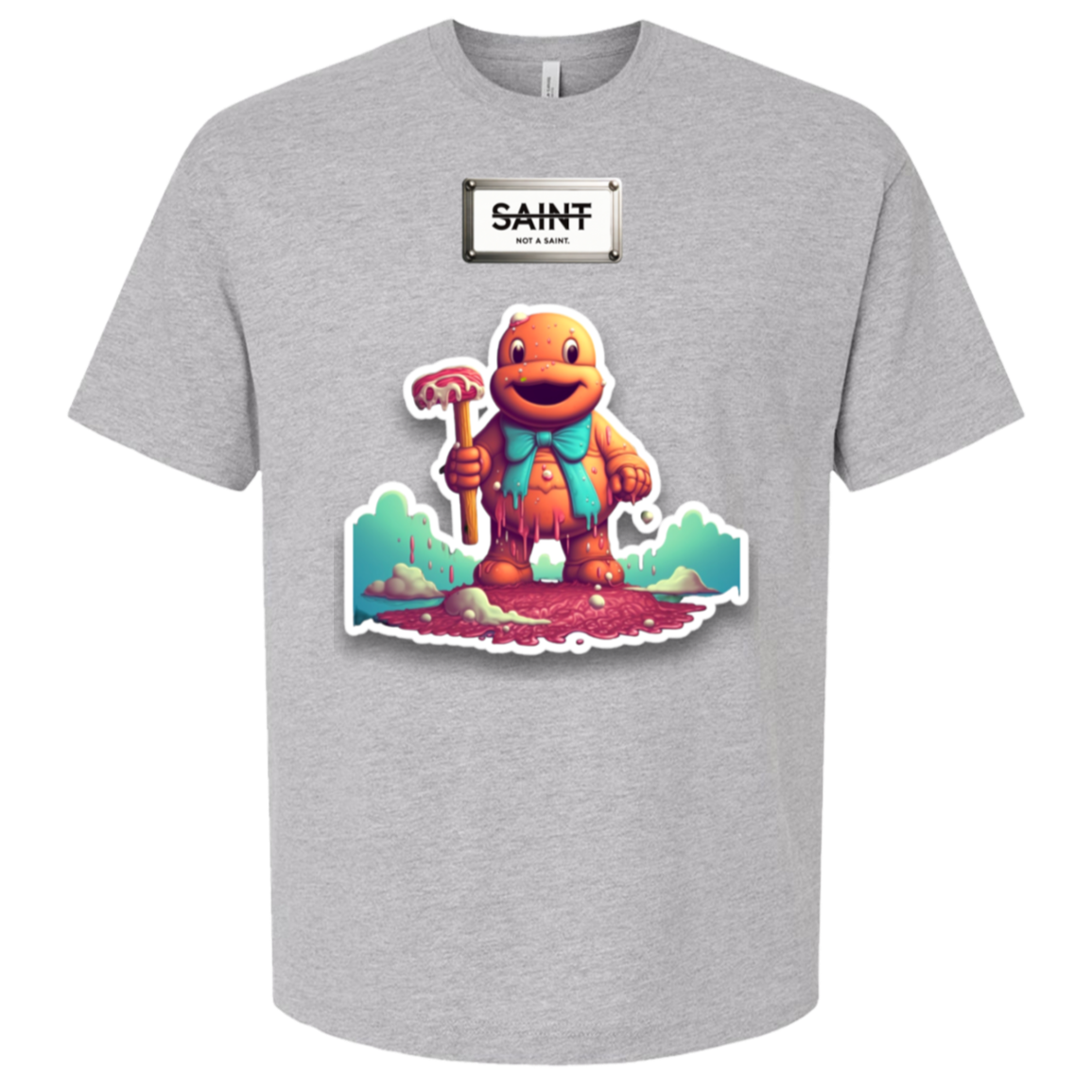 Candy Skull Crusher oversized tee in Athletic Heather