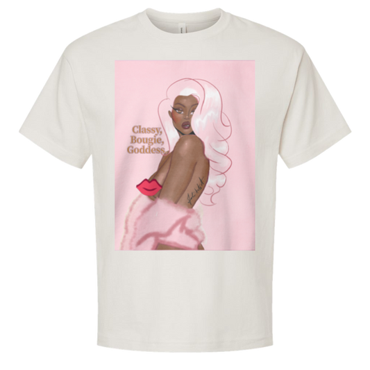 Classy, Bougie, Goddess — Bella + Canvas 3010 — white