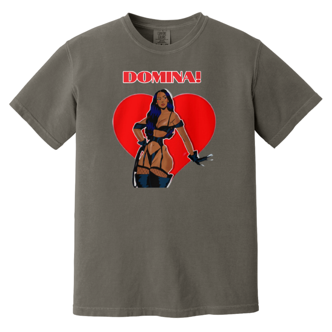 Domina - Comfort Colors 1717 - Pepper - exact saved CustomCat production render