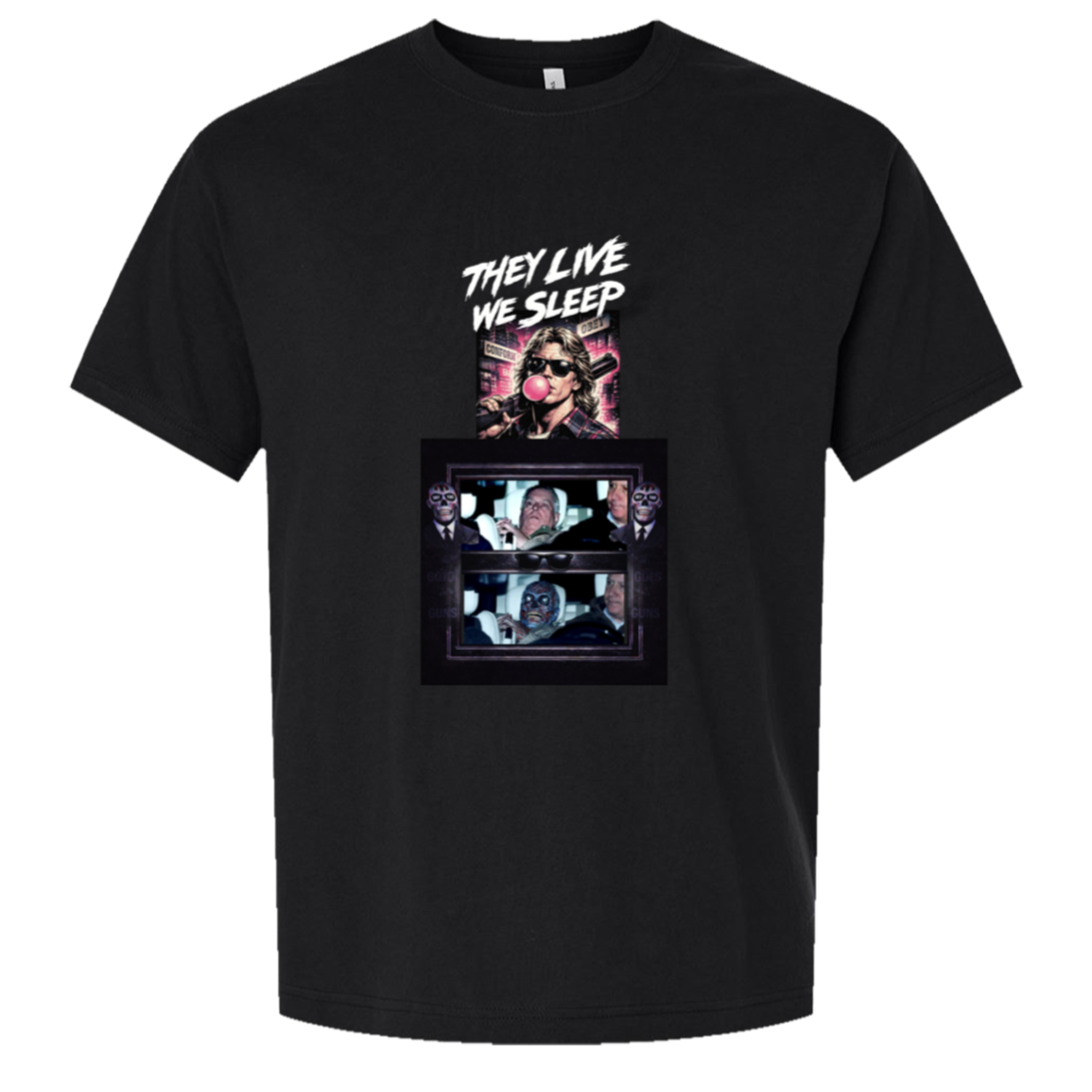 THEY LIVE: Andrew Mount-Pedo Goes To Jail - Unisex Oversized Boxy Tee — Black, corrected CustomCat print size and position
