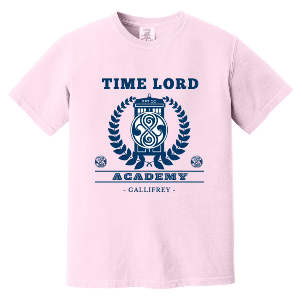 Time Traveler Academy — Blossom Comfort Colors1717, actual CustomCat print placement