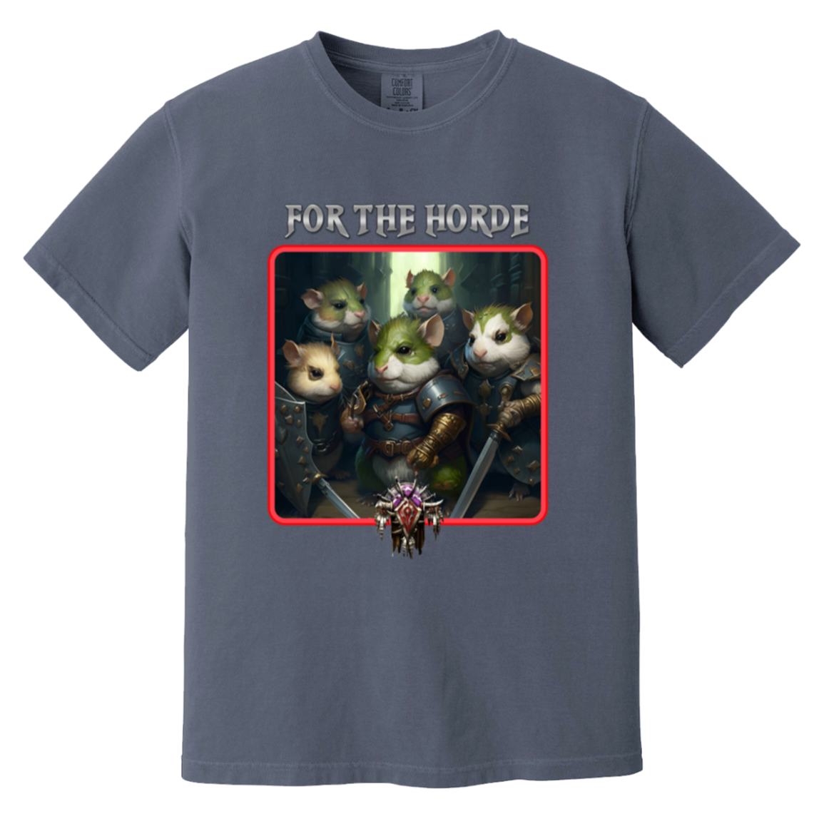 The Horde — Denim Comfort Colors1717, actual CustomCat print placement