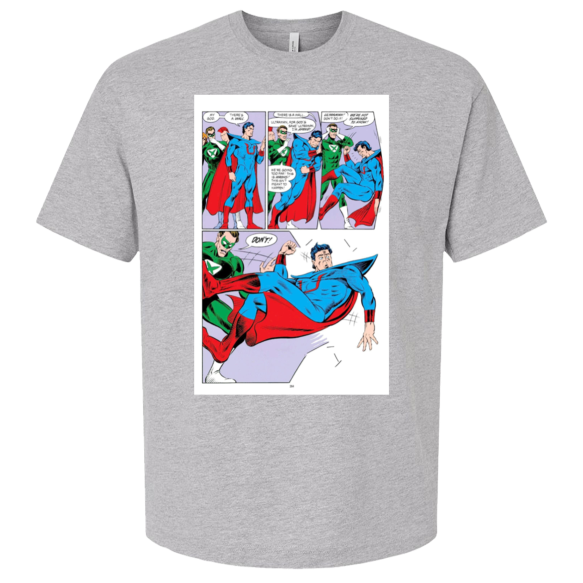 Superman Breaking The Forth Wall — actual Bella + Canvas3010 oversized tee heather