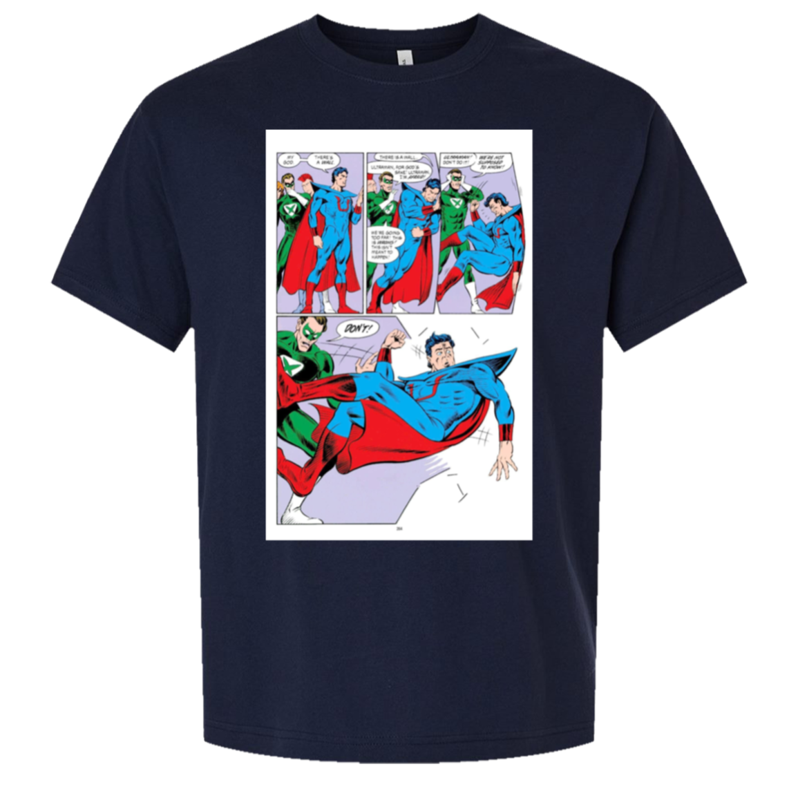 Superman Breaking The Forth Wall — actual Bella + Canvas3010 oversized tee navy