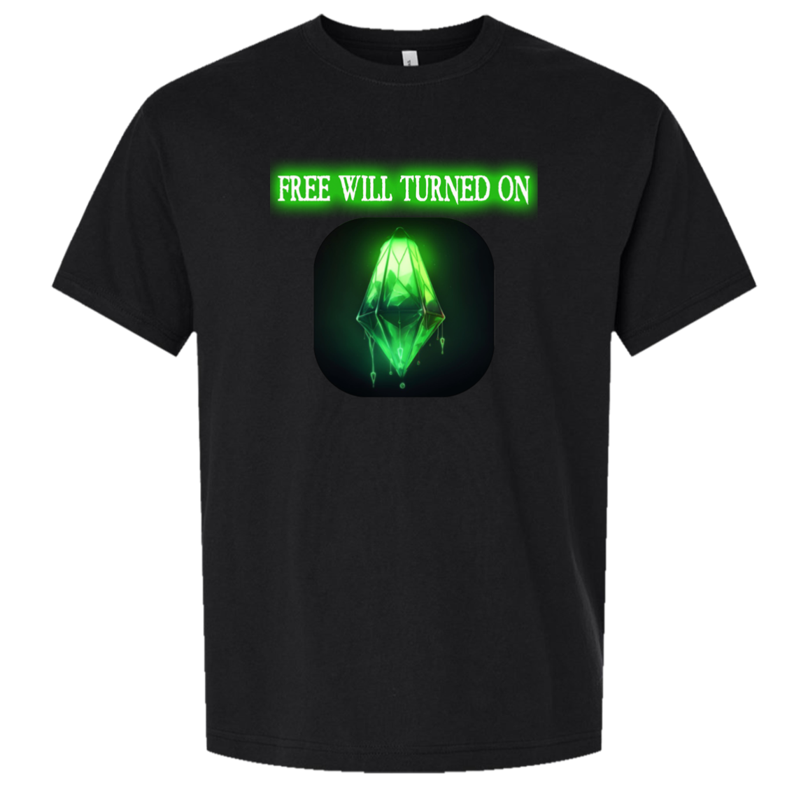 free in Black — supplier render of corrected print placement