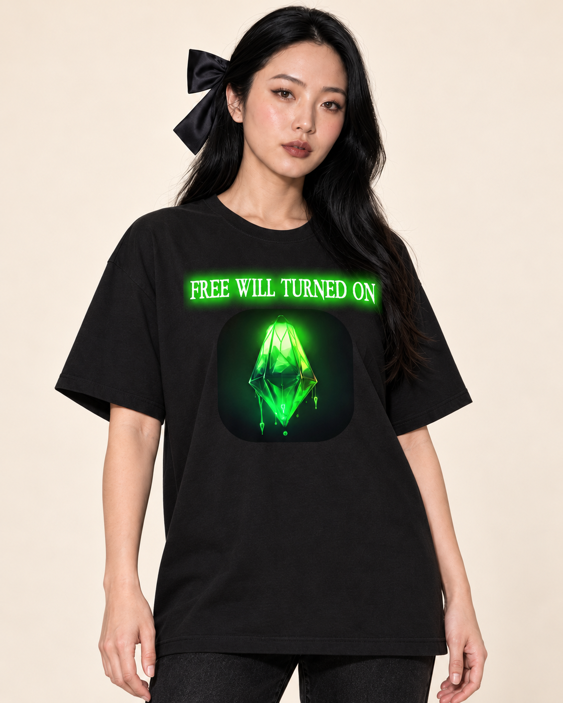 free in Black — existing Treattees model, close studio styling preview