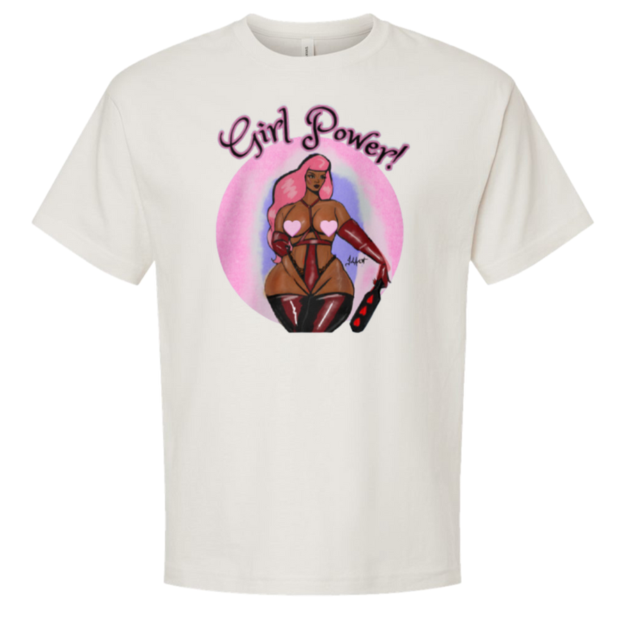 Girl Power - Unisex Oversized Boxy Tee - Vintage White - exact CustomCat product preview
