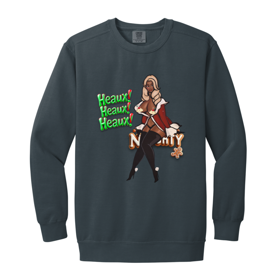 Heaux! Heaux! Heaux! - Comfort Colors 1566 - Denim - exact saved CustomCat production render
