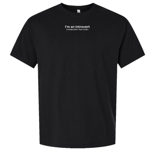 Introvert; Please Don’t Talk To Me — Bella + Canvas 3010 oversized tee — Black