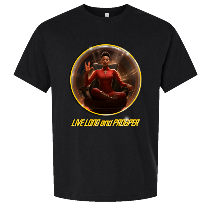 Live Long + Prosper corrected Vulcan salute — Black oversized tee