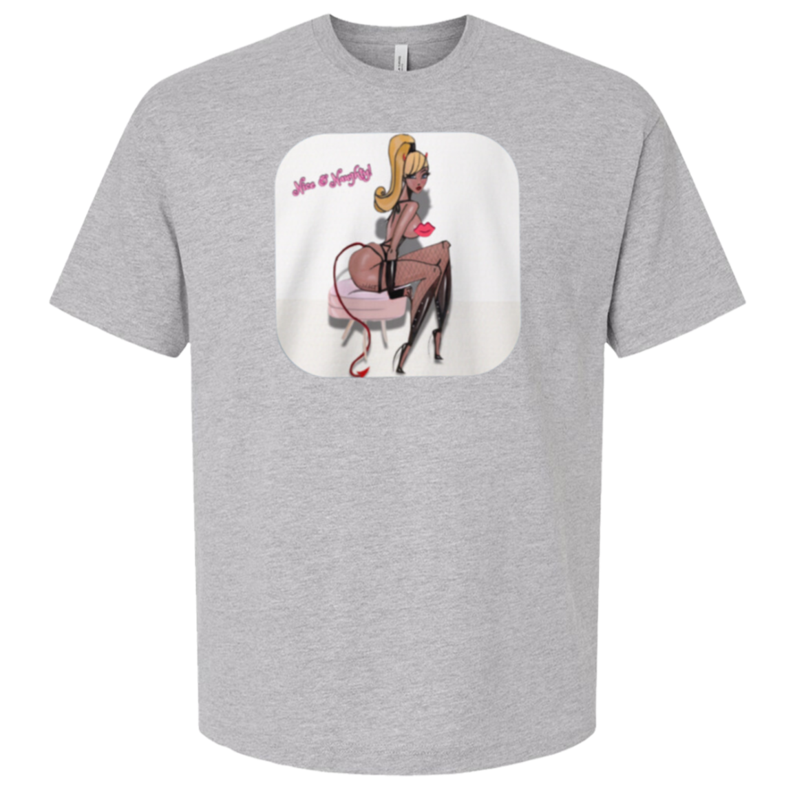 Nice & Naughty! - Oversized Tee - Athletic Heather - exact CustomCat product preview