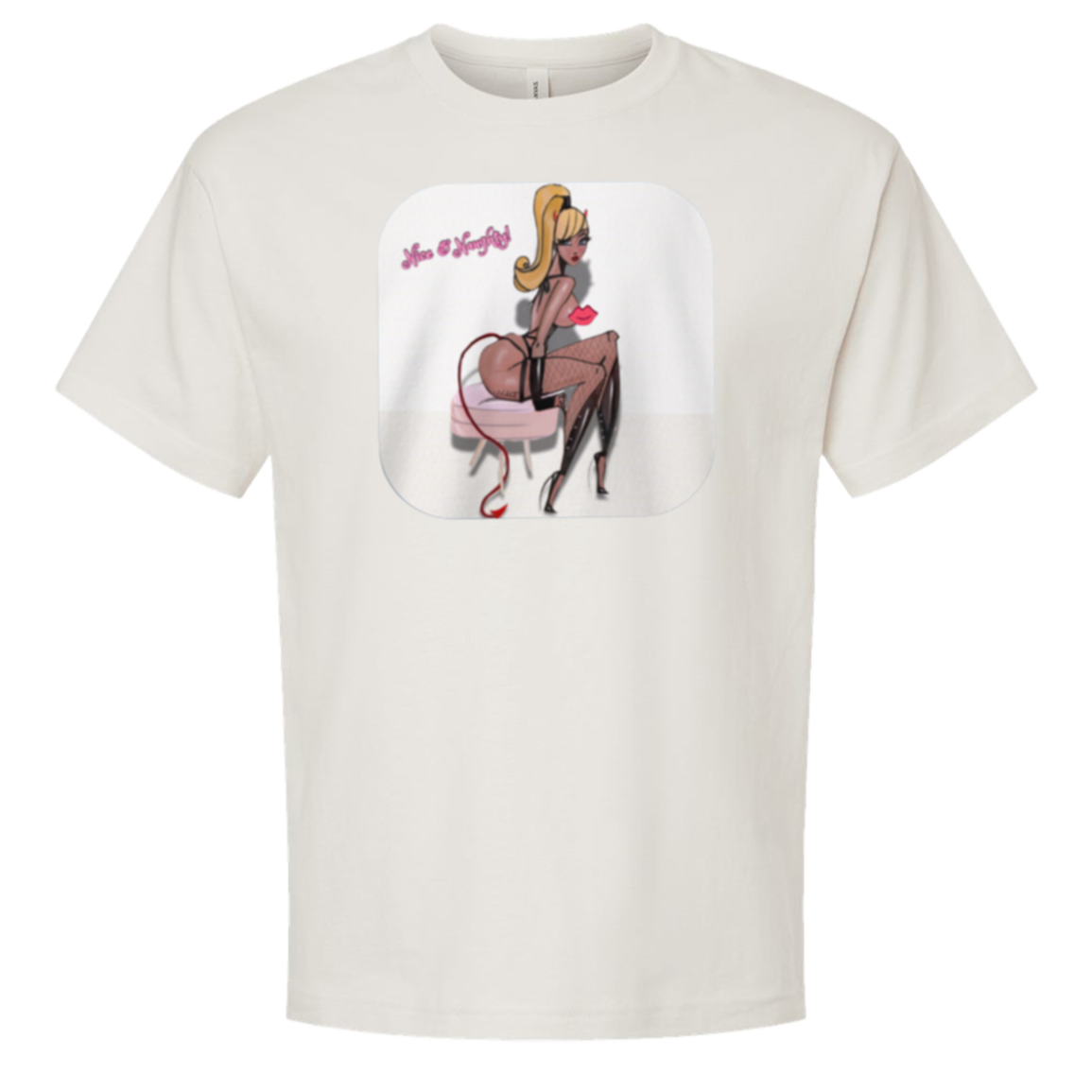 Nice & Naughty! - Oversized Tee - Vintage White - exact CustomCat product preview