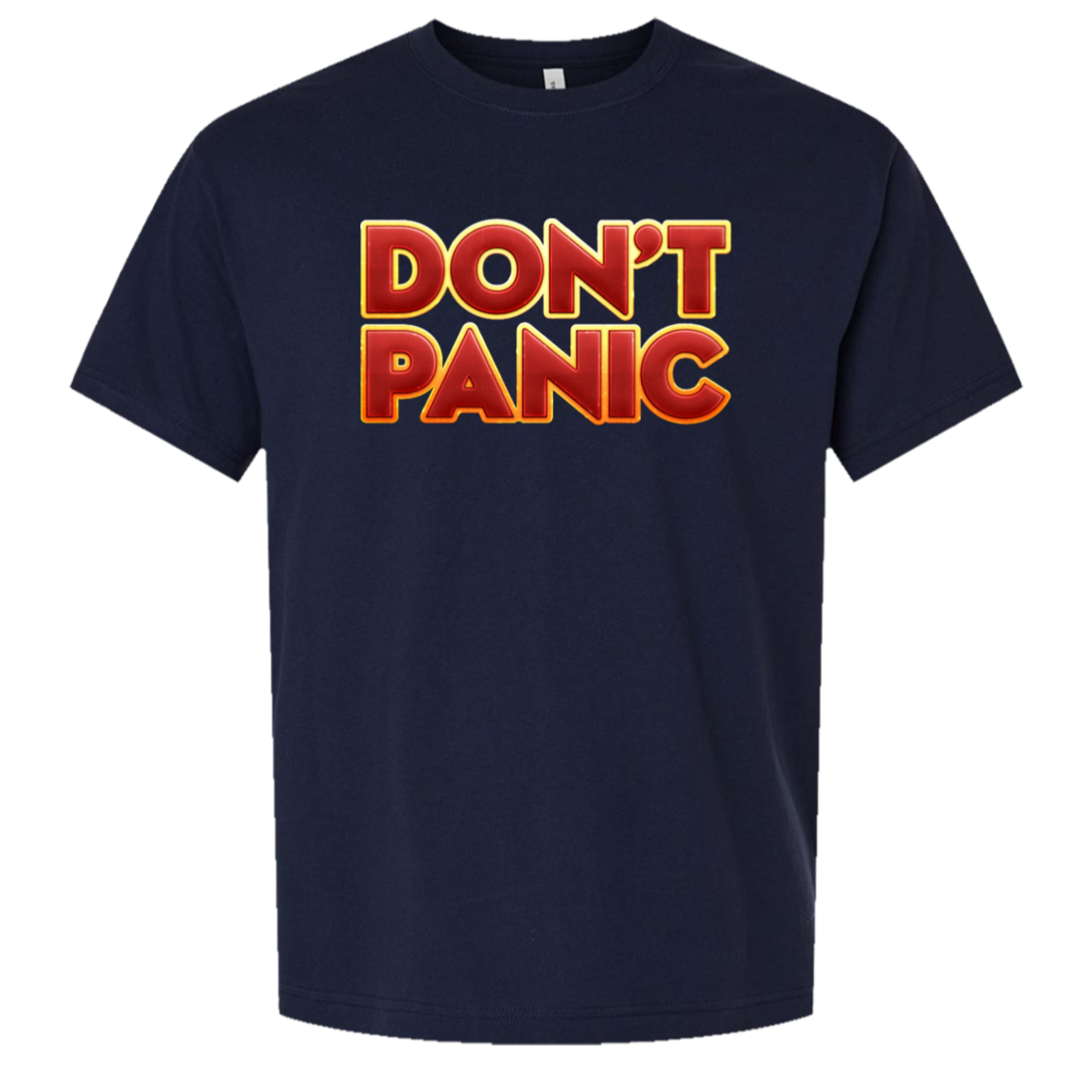 panic in Navy — supplier render of corrected print placement