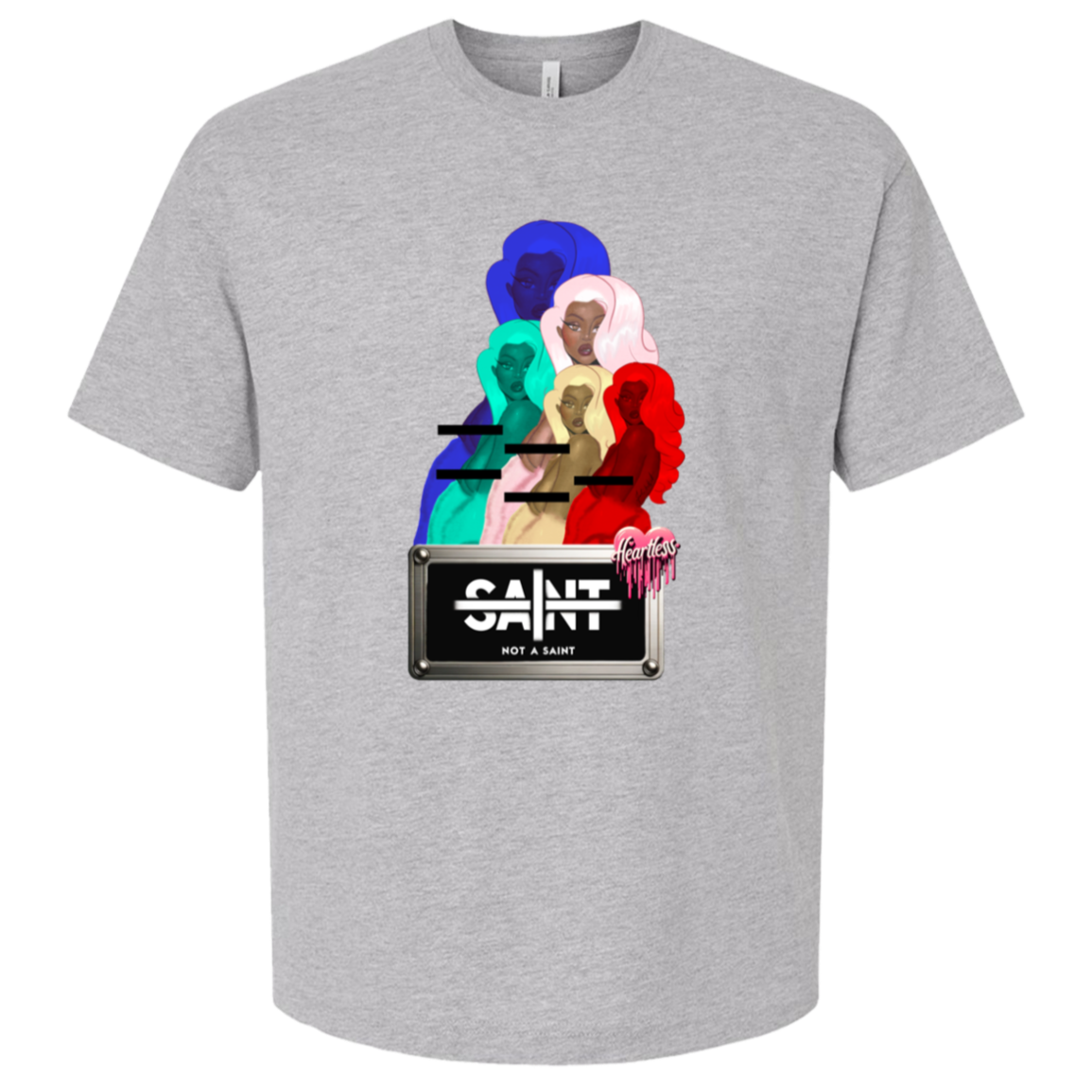 Pop Goddess x Not A Saint™️ - Unisex Oversized Boxy Tee — Athletic Heather