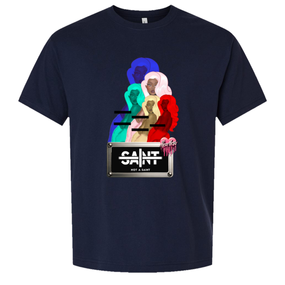 Pop Goddess x Not A Saint™️ - Unisex Oversized Boxy Tee — Navy