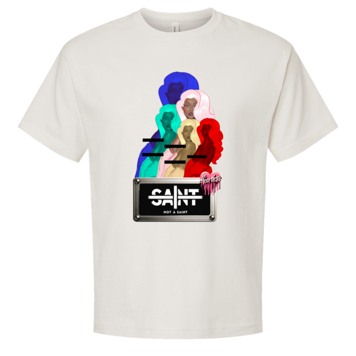 Pop Goddess x Not A Saint™️ - Unisex Oversized Boxy Tee — Vintage White