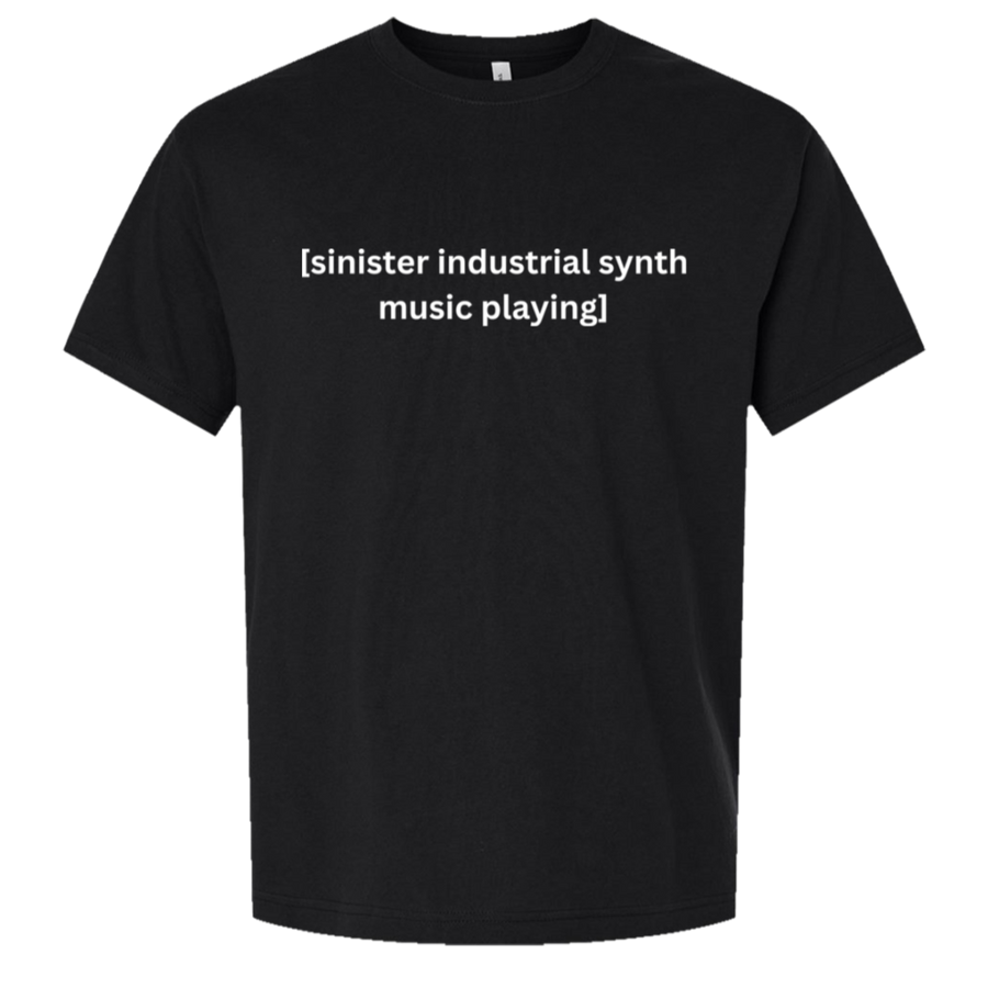 Sinister Industrial Synth Music Playing oversized tee in black