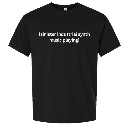 Sinister Industrial Synth Music Playing oversized tee in black