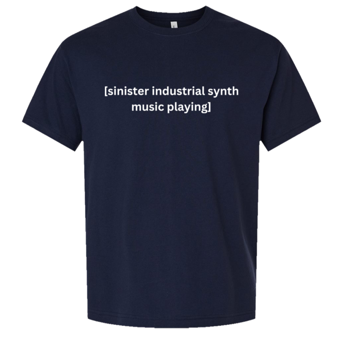 Sinister Industrial Synth Music Playing oversized tee in navy