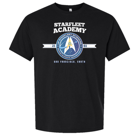 Spacetrek Academy - Oversized Tee — Bella + Canvas 3010 in Black