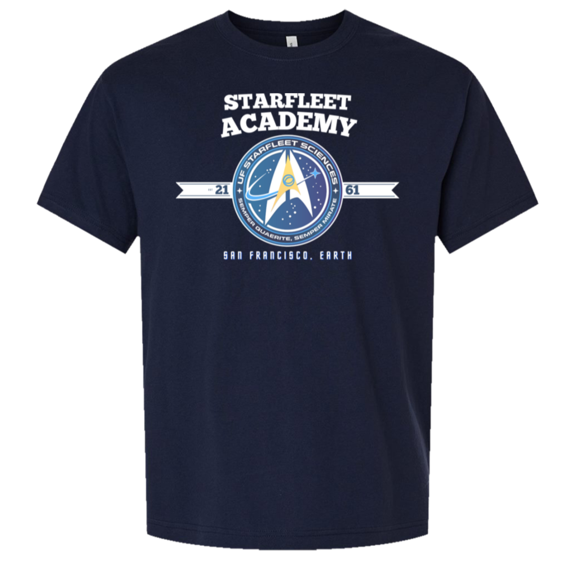 Spacetrek Academy - Oversized Tee — Bella + Canvas 3010 in Navy