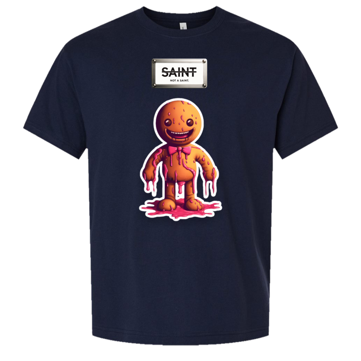 Spotted Ginger Dick on Navy Bella + Canvas 3010 oversized tee