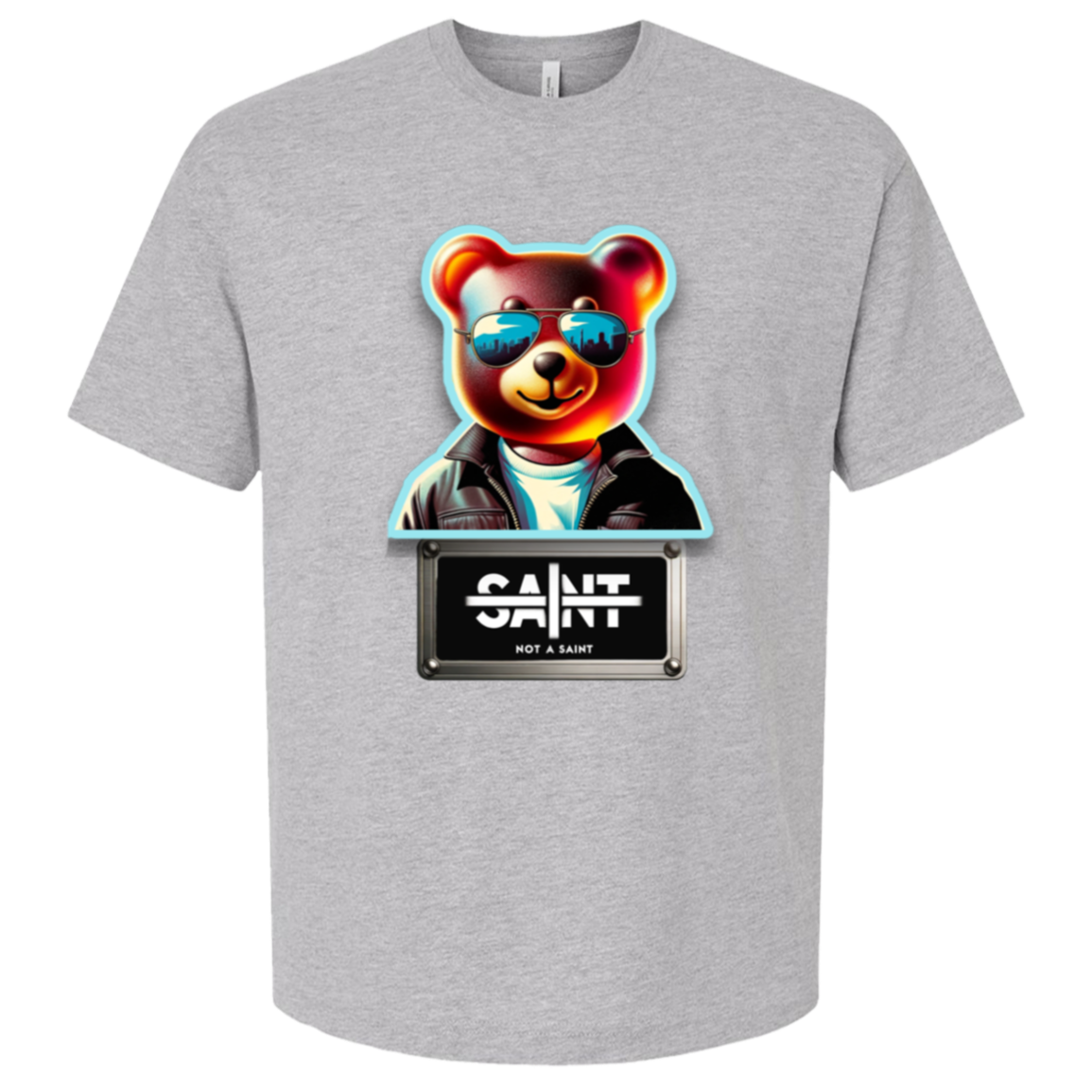 Vice City Bear x Saint - Unisex Oversized Boxy Tee — Athletic Heather