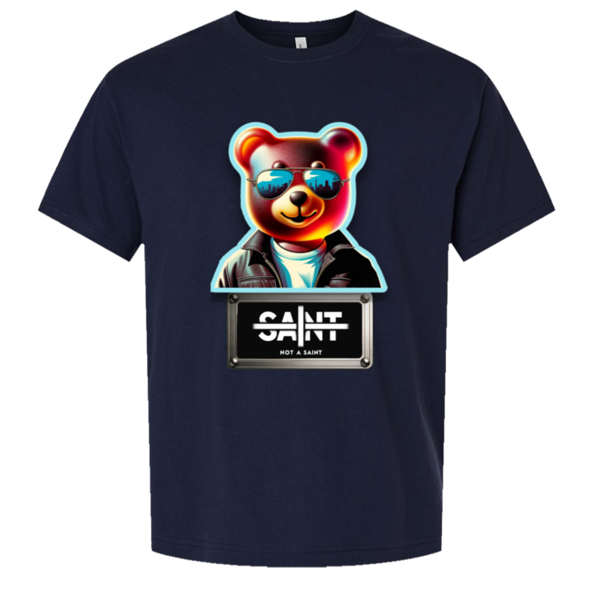 Vice City Bear x Saint - Unisex Oversized Boxy Tee — Navy