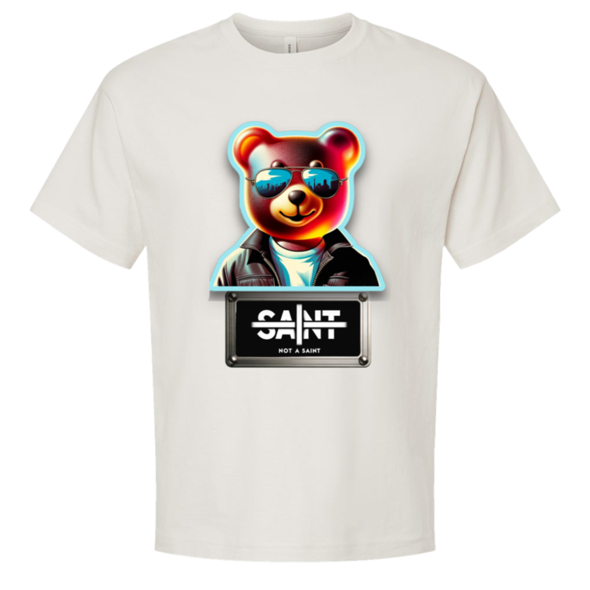 Vice City Bear x Saint - Unisex Oversized Boxy Tee — Vintage White