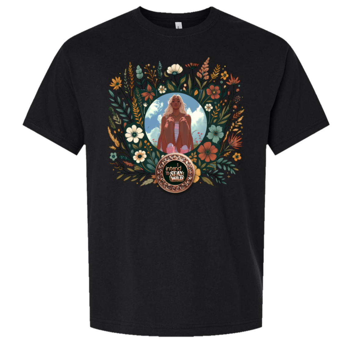 I Intend To Stay Wild oversized tee in Black