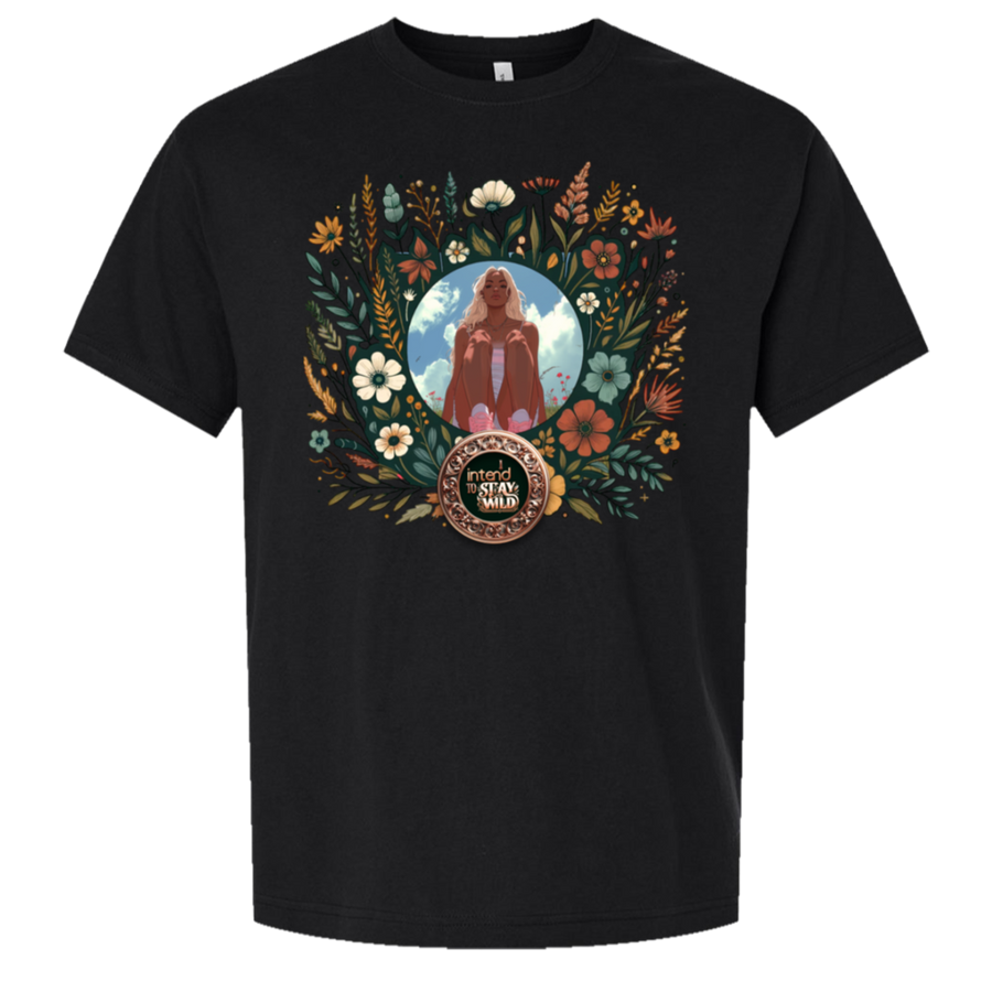 I Intend To Stay Wild oversized tee in Black