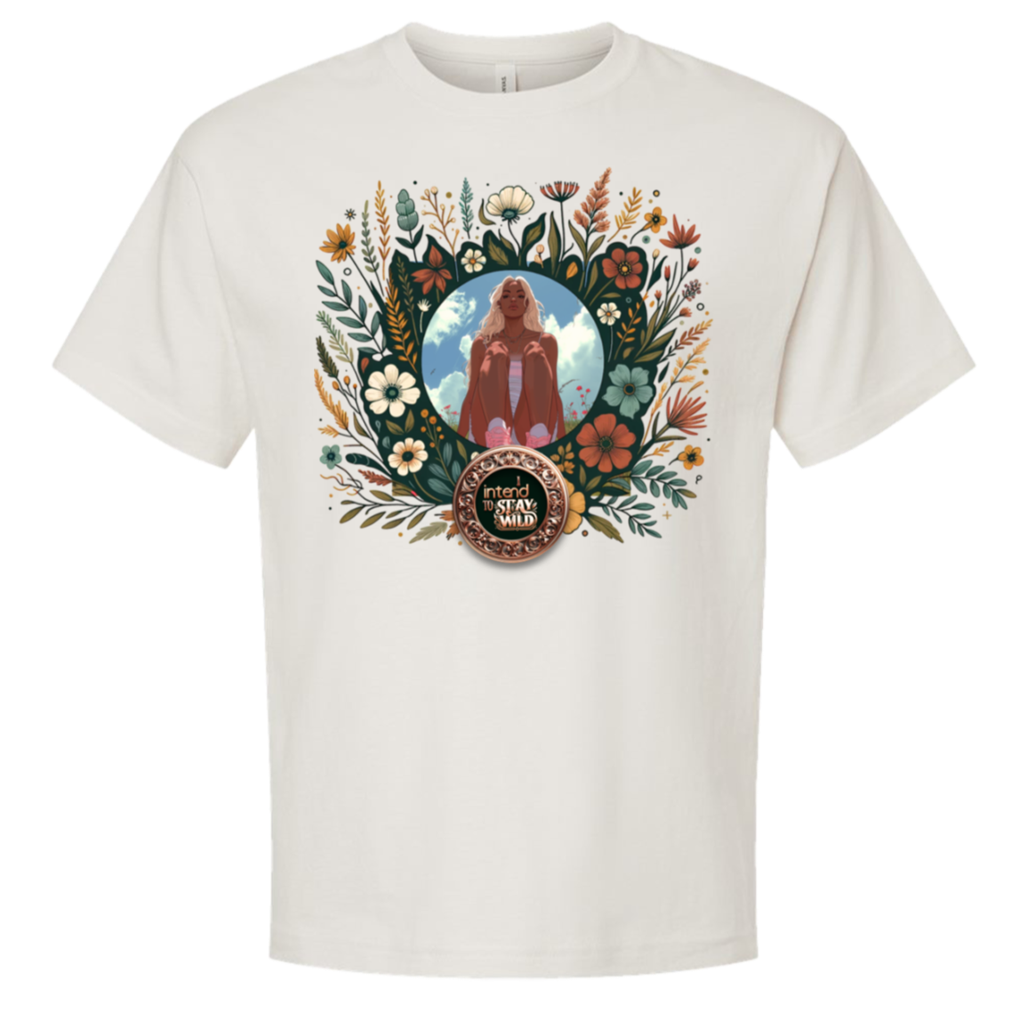 I Intend To Stay Wild oversized tee in Vintage White