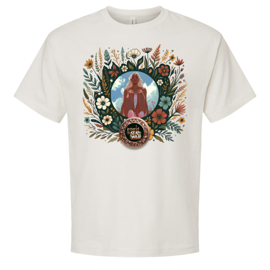 I Intend To Stay Wild oversized tee in Vintage White