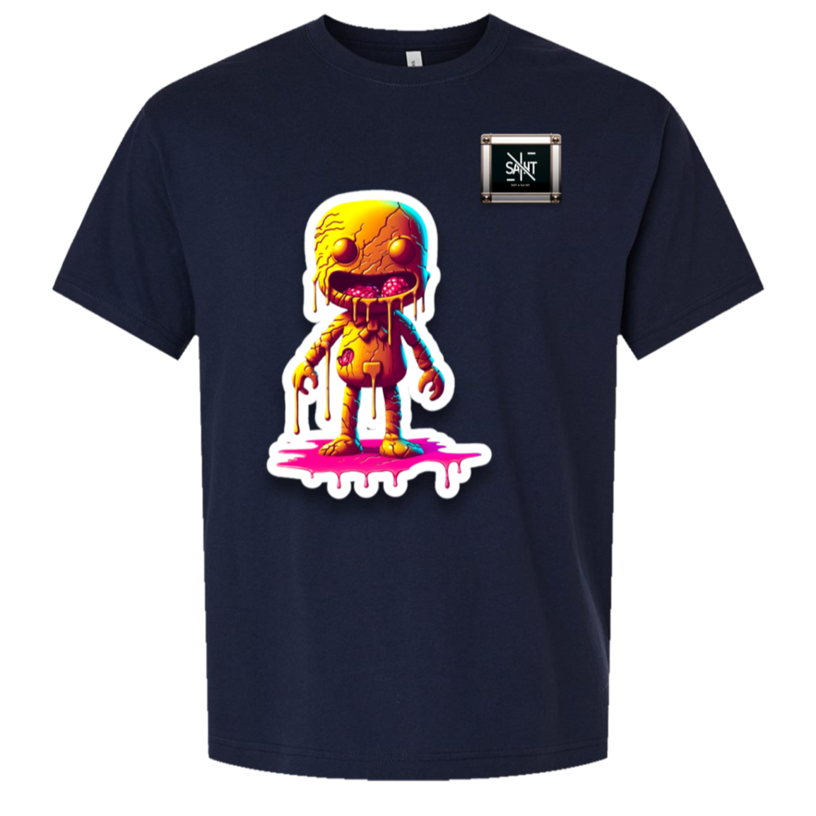 Gingerbread Zombie oversized tee in Navy